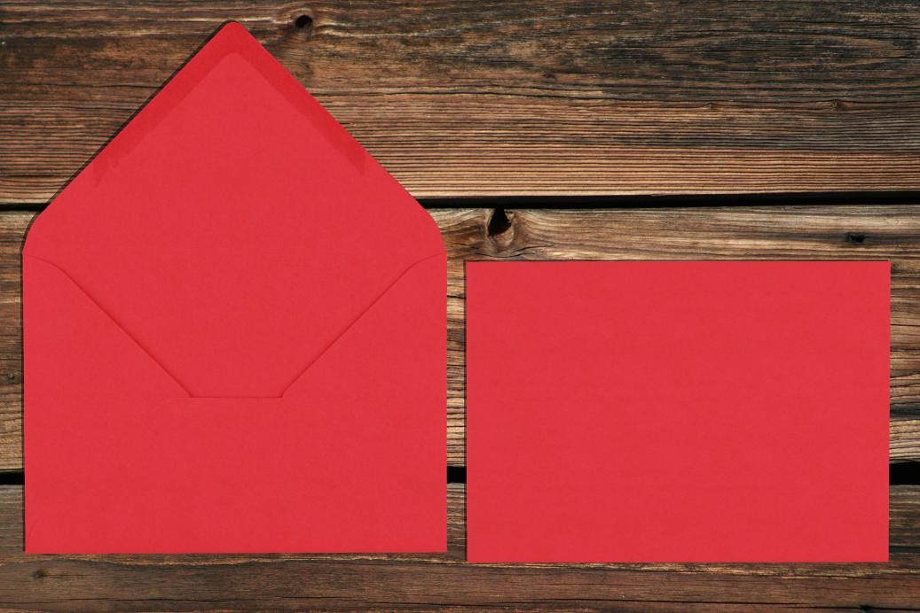 Briefhüllen 120x180 mm Nassklebend Korallenrot 120 g/qm